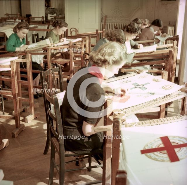 Students at work, training day, Royal School of Needlework, c1955. Creator: Arthur Charles Kirby Ware.