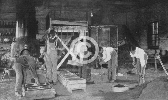 Students at work in the school's foundry, 1904. Creator: Frances Benjamin Johnston.