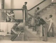 Students at work on a house built largely by them, 1899 or 1900. Creator: Frances Benjamin Johnston