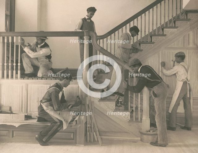 Students at work on a house built largely by them, 1899 or 1900. Creator: Frances Benjamin Johnston.