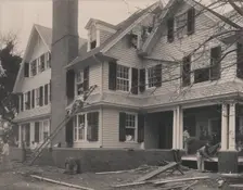 Students at work on a house built largely by them, 1899 or 1900. Creator: Frances Benjamin Johnston
