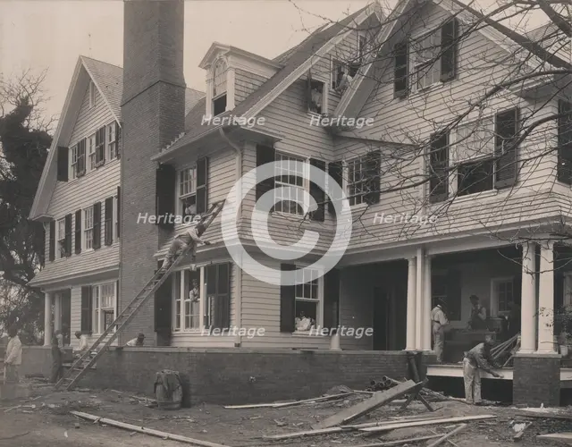 Students at work on a house built largely by them, 1899 or 1900. Creator: Frances Benjamin Johnston.