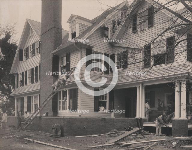 Students at work on a house built largely by them, 1899 or 1900. Creator: Frances Benjamin Johnston.