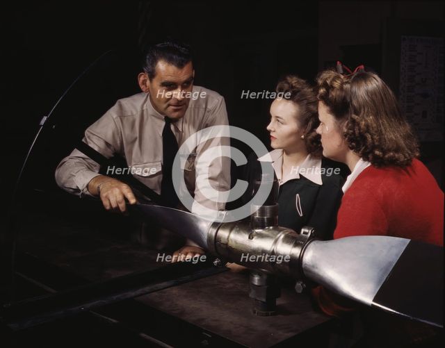Students at Washington High School at class, training...to the war effort, Los Angeles, Calif., 1942 Creator: Alfred T Palmer.