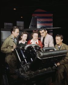 Students at Washington High School at class, training...to the war effort, Los Angeles, Calif., 1942 Creator: Alfred T Palmer