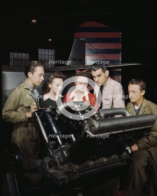 Students at Washington High School at class, training...to the war effort, Los Angeles, Calif., 1942 Creator: Alfred T Palmer.