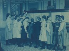 Students from 6th Division public schools, Washington DC, looking at...Library of Congress, (1899?). Creator: Frances Benjamin Johnston