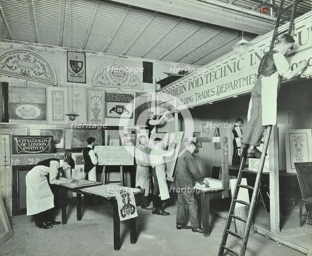 Students from trade classes, Northern Polytechnic, London, 1911. Artist: Unknown.
