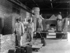 Students in a bricklaying class, Hampton Institute, Hampton, Virginia, 1899. Creator: Frances Benjamin Johnston