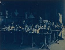 Students in a drawing class, Western High School, Washington, D.C., (1899?). Creator: Frances Benjamin Johnston