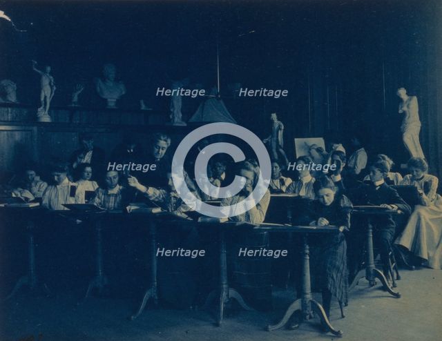 Students in a drawing class, Western High School, Washington, D.C., (1899?). Creator: Frances Benjamin Johnston.