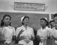 Students in the home economics class, Daytona Beach, Florida, 1943. Creator: Gordon Parks