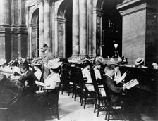 Students in the Reading Room of the Library of Congress with the Librarian of Congress...(1899?). Creator: Frances Benjamin Johnston