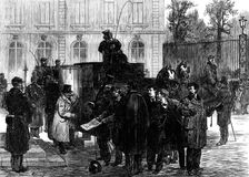 Students interceding with M. Thiers for the life of Rossel, 1871. Creator: William James Palmer