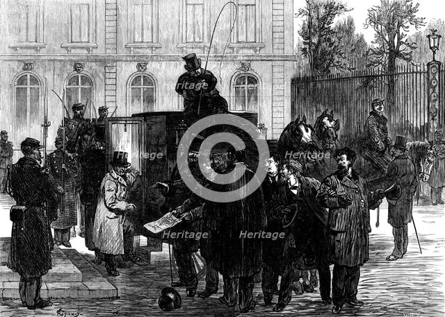 Students interceding with M. Thiers for the life of Rossel, 1871. Creator: William James Palmer.