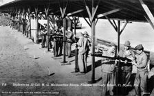 Students on a 50 cal machine gun range, Flexible Gunnery School, Fort Myers, Florida, USA, 1943. Artist: Southeast Army Air Forces Training Center