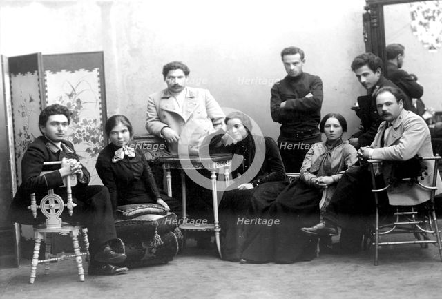 Students, members of a revolutionary cell in St Petersburg, Russia, 1908.  Artist: Anon