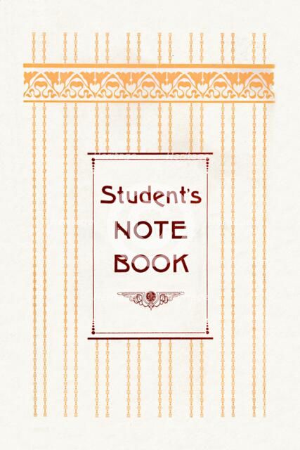 'Student's Note Book', 1917. Artist: Unknown.
