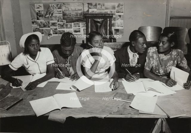 Students writing, 1935 - 1943. Creator: Unknown.