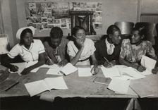 Students writing, 1935 - 1943. Creator: Unknown
