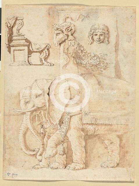 Studies after Andrea Mantegna, Giulio Romano, and the Antique, 1635/40. Creator: Nicolas Poussin.