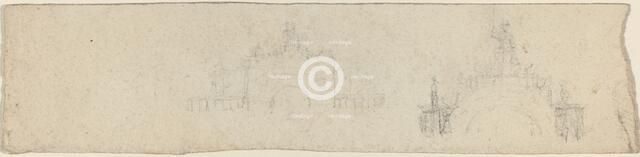 Studies for a Triumphal Arch Surmounted by Britannia [recto and verso], probably 1799. Creator: John Flaxman.