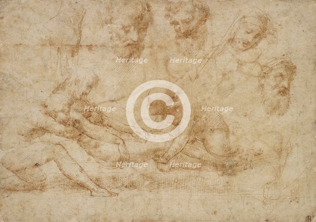 Studies for a Deposition, early 16th century. Artist: Raphael.