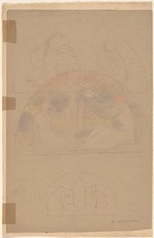 Studies for a Lunette [recto], 1890/1897. Creator: Charles Sprague Pearce