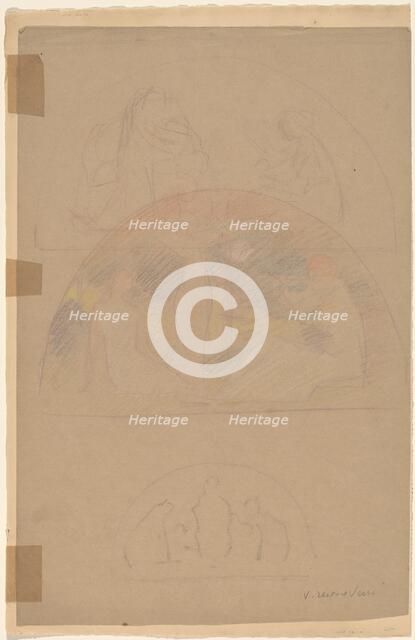 Studies for a Lunette [recto], 1890/1897. Creator: Charles Sprague Pearce.