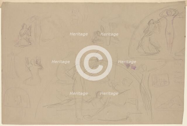 Studies for a Lunette [verso], 1890/1897. Creator: Charles Sprague Pearce.