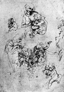 Studies for a Madonna Del Gatto 15th century (1930).Artist: Leonardo da Vinci
