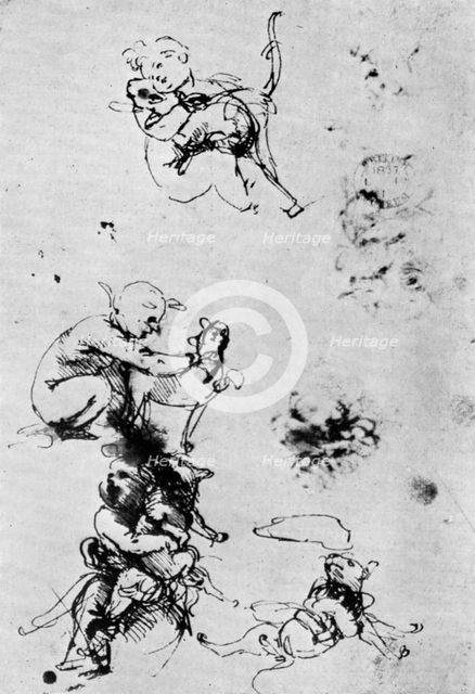 Studies for a 'Madonna Del Gatto', 15th century (1930).Artist: Leonardo da Vinci