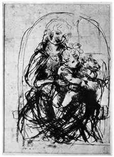 Studies for a Madonna Del Gatto 15th century (1930).Artist: Leonardo da Vinci