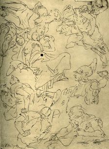 Studies for a Madonna with child and angels mid 18th century, (1928). Artist: Giovanni Battista Tiepolo