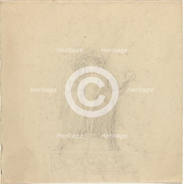 Studies for a Monument with the Crowning of a Figure [recto and verso]. Creator: John Flaxman.