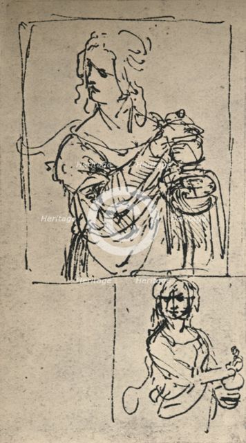 'Studies for a St. Mary Magdalene', c1480-1482 (1945). Artist: Leonardo da Vinci.