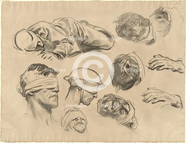 Studies for "Gassed", 1918-1919. Creator: John Singer Sargent.