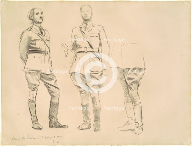 Studies for "General Officers of World War I", 1920-1922. Creator: John Singer Sargent.