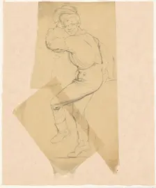 Studies for "Dance on a Stone Boat" and "In the Cornfield", c. 1844. Creator: James Goodwyn Clonney
