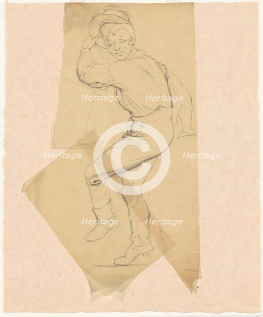 Studies for "Dance on a Stone Boat" and "In the Cornfield", c. 1844. Creator: James Goodwyn Clonney.