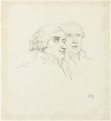 Studies for Distribution of Eagles: The Archi-Chancelier, Cambacérés and the Archi-Tres..., c. 1810. Creator: Jacques-Louis David
