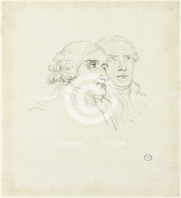 Studies for Distribution of Eagles: The Archi-Chancelier, Cambacérés and the Archi-Tres..., c. 1810. Creator: Jacques-Louis David.