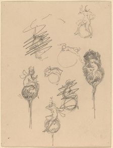 Studies for Jewelry Designs [recto], late 19th century. Creator: Beatrix Godwin Whistler