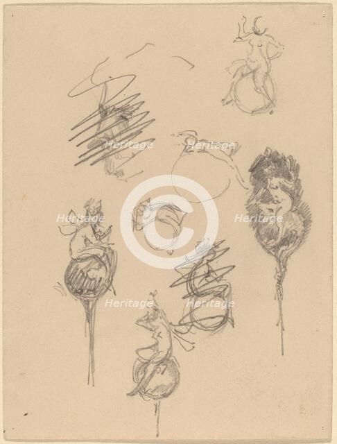 Studies for Jewelry Designs [recto], late 19th century. Creator: Beatrix Godwin Whistler.