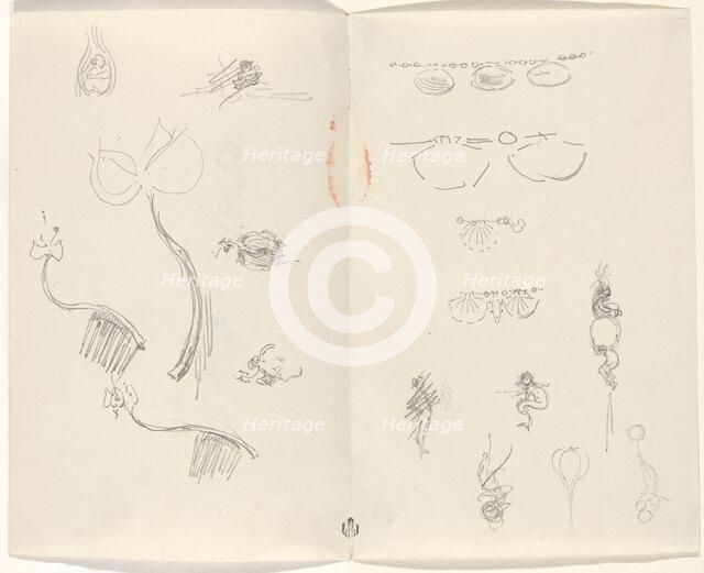 Studies for Jewelry Designs [verso], late 19th century. Creator: Beatrix Godwin Whistler.