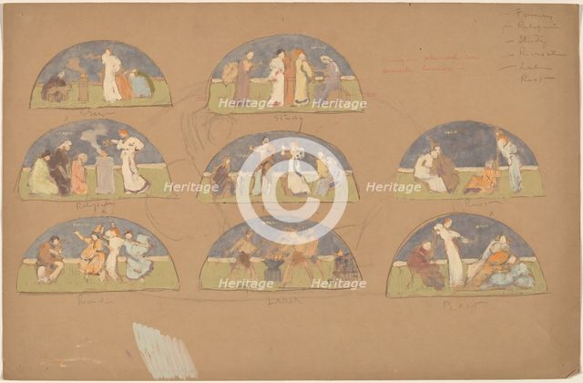 Studies for Lunettes, 1890/1897. Creator: Charles Sprague Pearce.