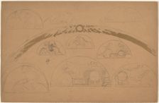 Studies for Lunettes [recto], 1890/1897. Creator: Charles Sprague Pearce