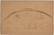 Studies for Lunettes [recto], 1890/1897. Creator: Charles Sprague Pearce