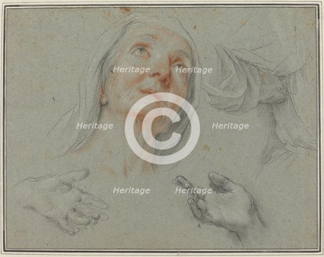 Studies for Saint Anne in "Education of the Virgin". Creator: Agostino Masucci.