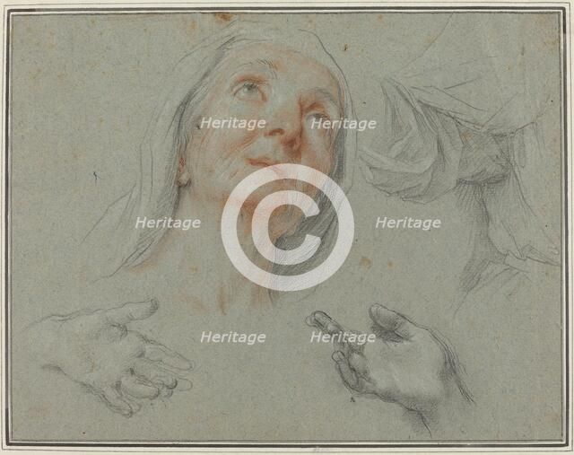 Studies for Saint Anne in "Education of the Virgin". Creator: Agostino Masucci.